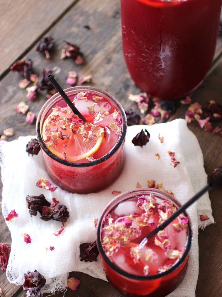 Rose and Hibiscus Iced Tea