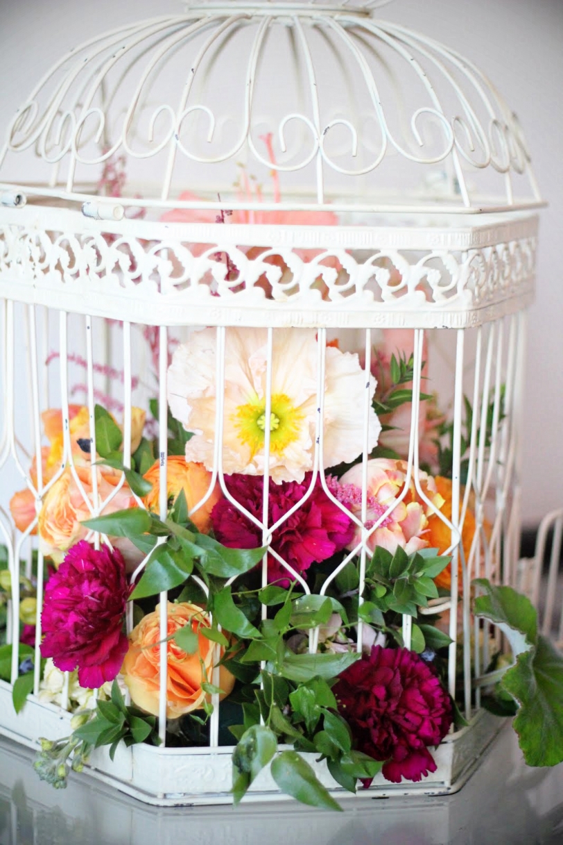 Birdcage flower arrangements | Funny how flowers do that