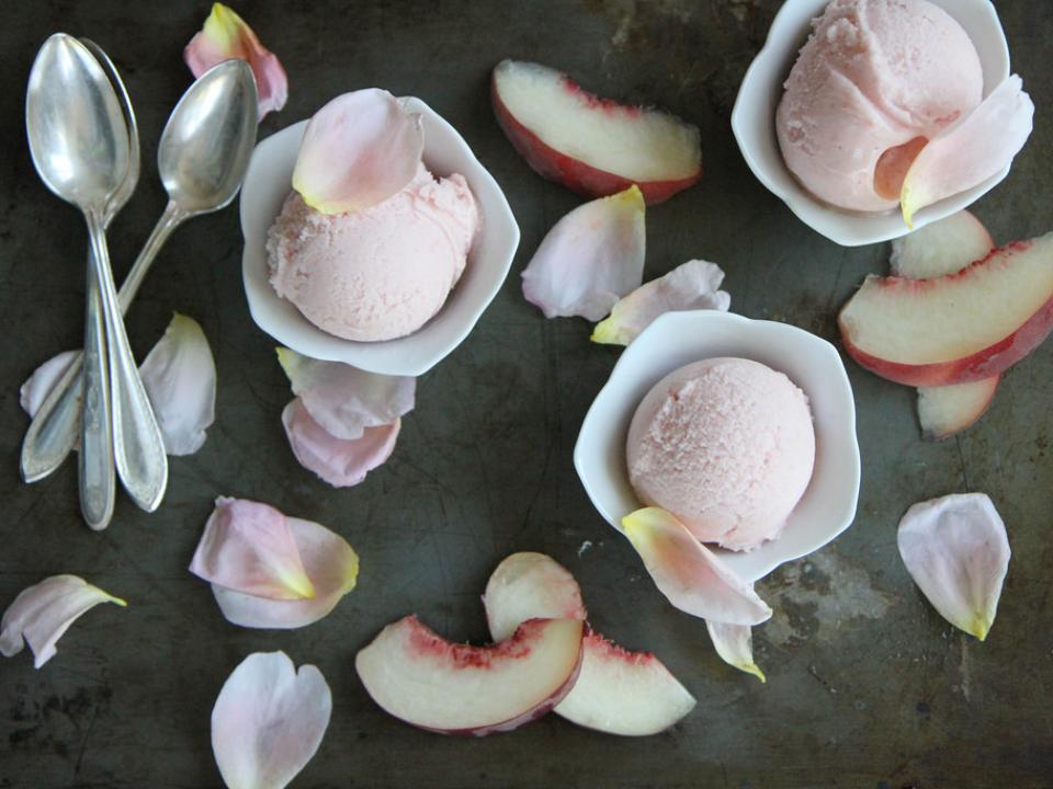 White peach and rose sorbet