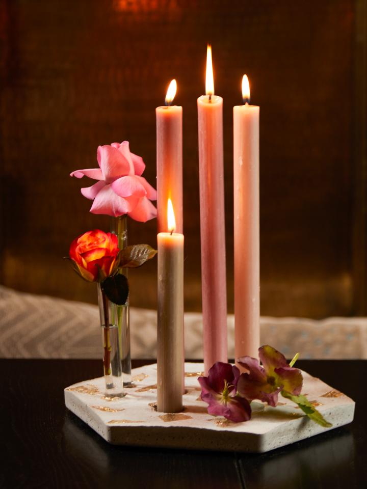 DIY: candle holder with flower vase