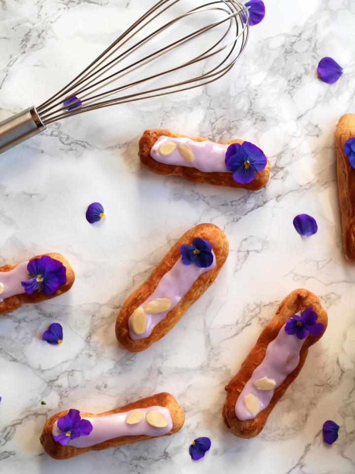 Violet &amp; Almond eclairs funnyhowflowersdothat