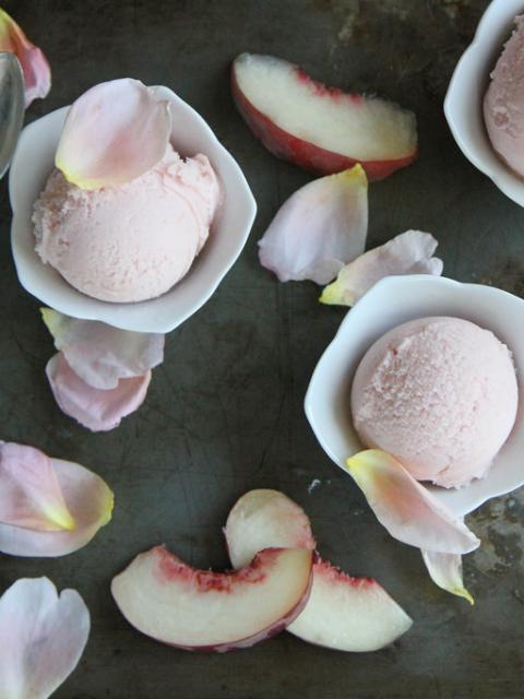 White peach and rose sorbet